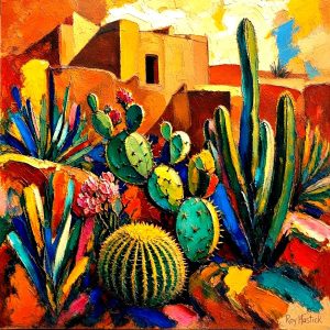 Product Image: Desert Bloom and Adobe 12’X12″-CANVAS PRINT-