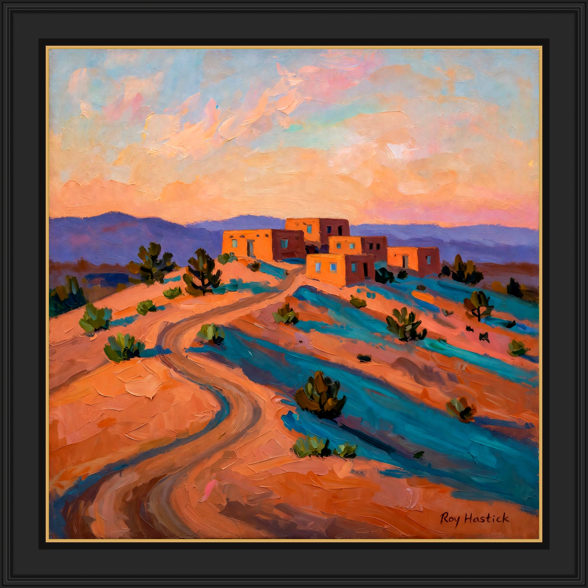 Santa Fe Marketplace Desert Dawn on the Old Road 12″X12″ Digital Canvas Print Product Image: Desert Dawn on the Old Road 12″X12″ Digital Canvas Print