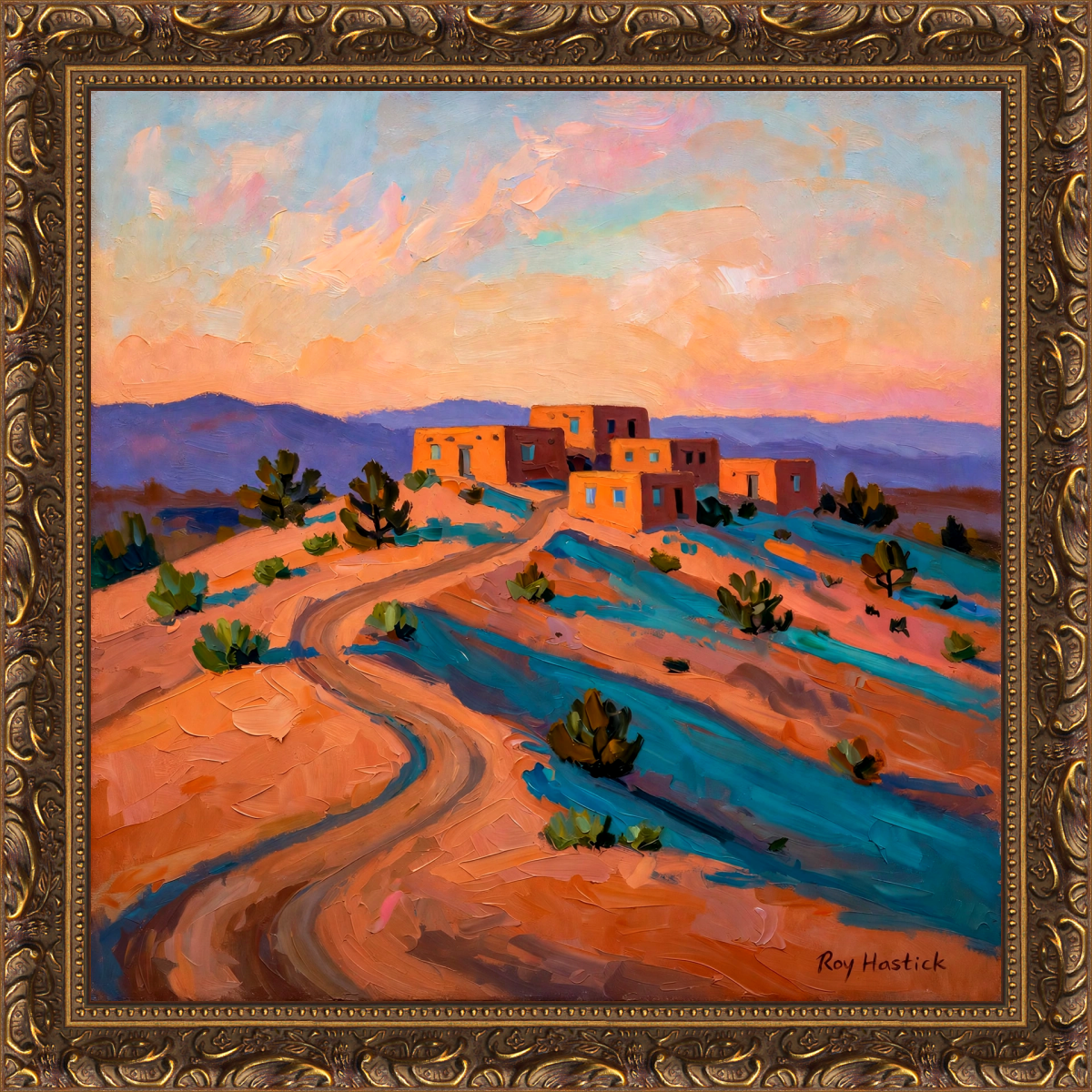 Santa Fe Marketplace Desert Dawn on the Old Road 12″X12″ Digital Canvas Print Product Image: Desert Dawn on the Old Road 12″X12″ Digital Canvas Print