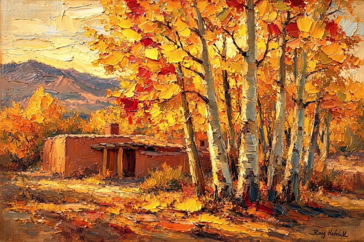 Santa Fe Marketplace Aspens Before Dusk 12″X12″ – Digital Canvas Print- Product Image: Aspens Before Dusk 12″X12″ – Digital Canvas Print-