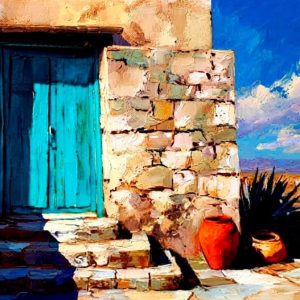 Santa Fe Marketplace Sunlit Silence 12″X12″ Digital Canvas Print Product Image: Sunlit Silence 12″X12″ Digital Canvas Print