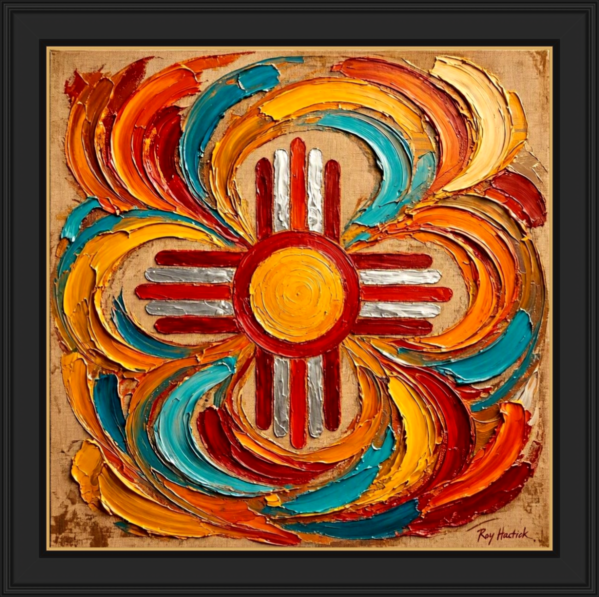 Santa Fe Marketplace Radiant Zia Impasto 12″X12″ -Digital Original Print Product Image: Radiant Zia Impasto 12″X12″ -Digital Original Print