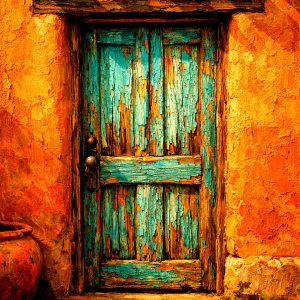 Santa Fe Marketplace Santa Fe Entryway Study 12″X12″ Digital Canvas Print Product Image: Santa Fe Entryway Study 12″X12″ Digital Canvas Print