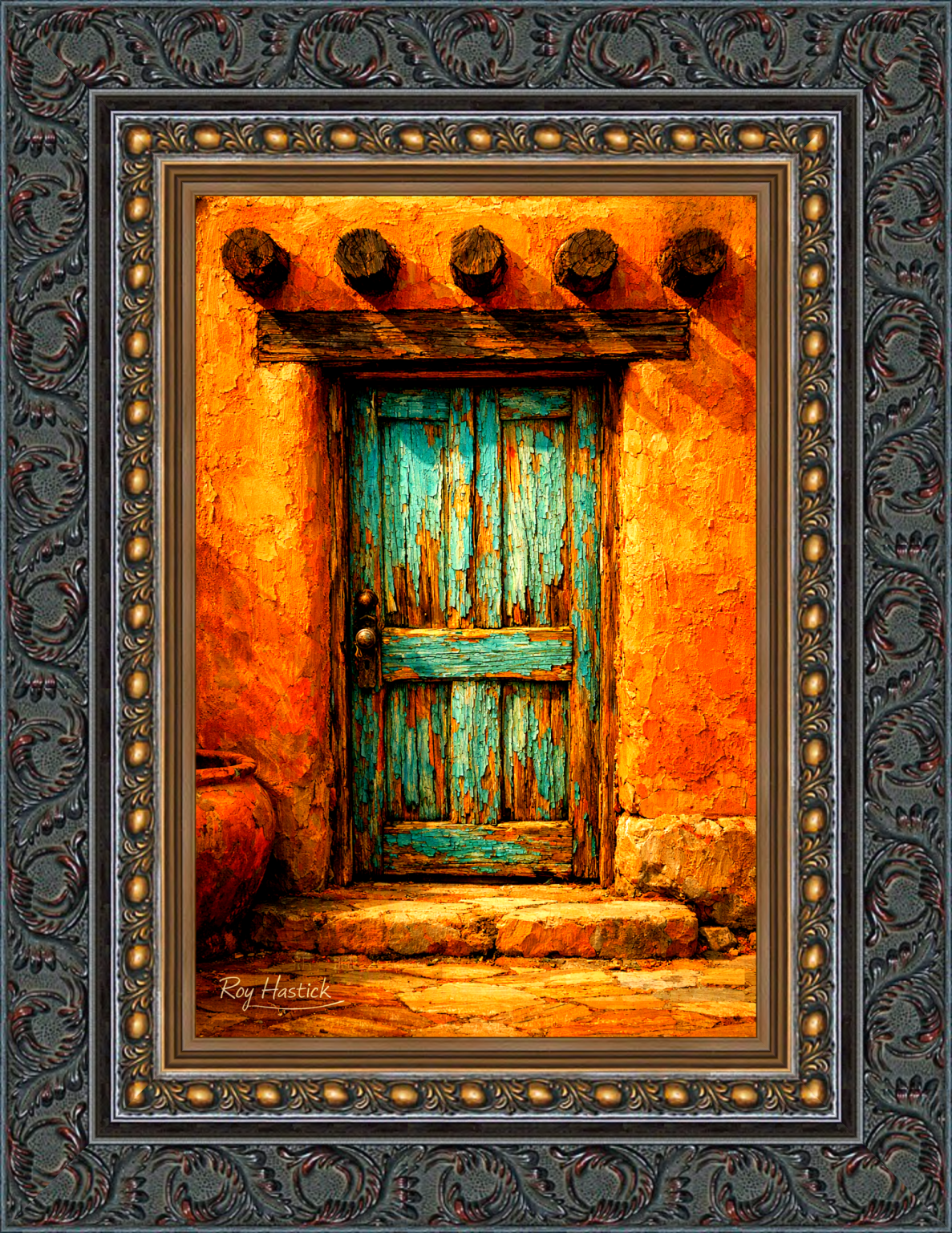 Santa Fe Marketplace Santa Fe Entryway Study 12″X12″ Digital Canvas Print Product Image: Santa Fe Entryway Study 12″X12″ Digital Canvas Print