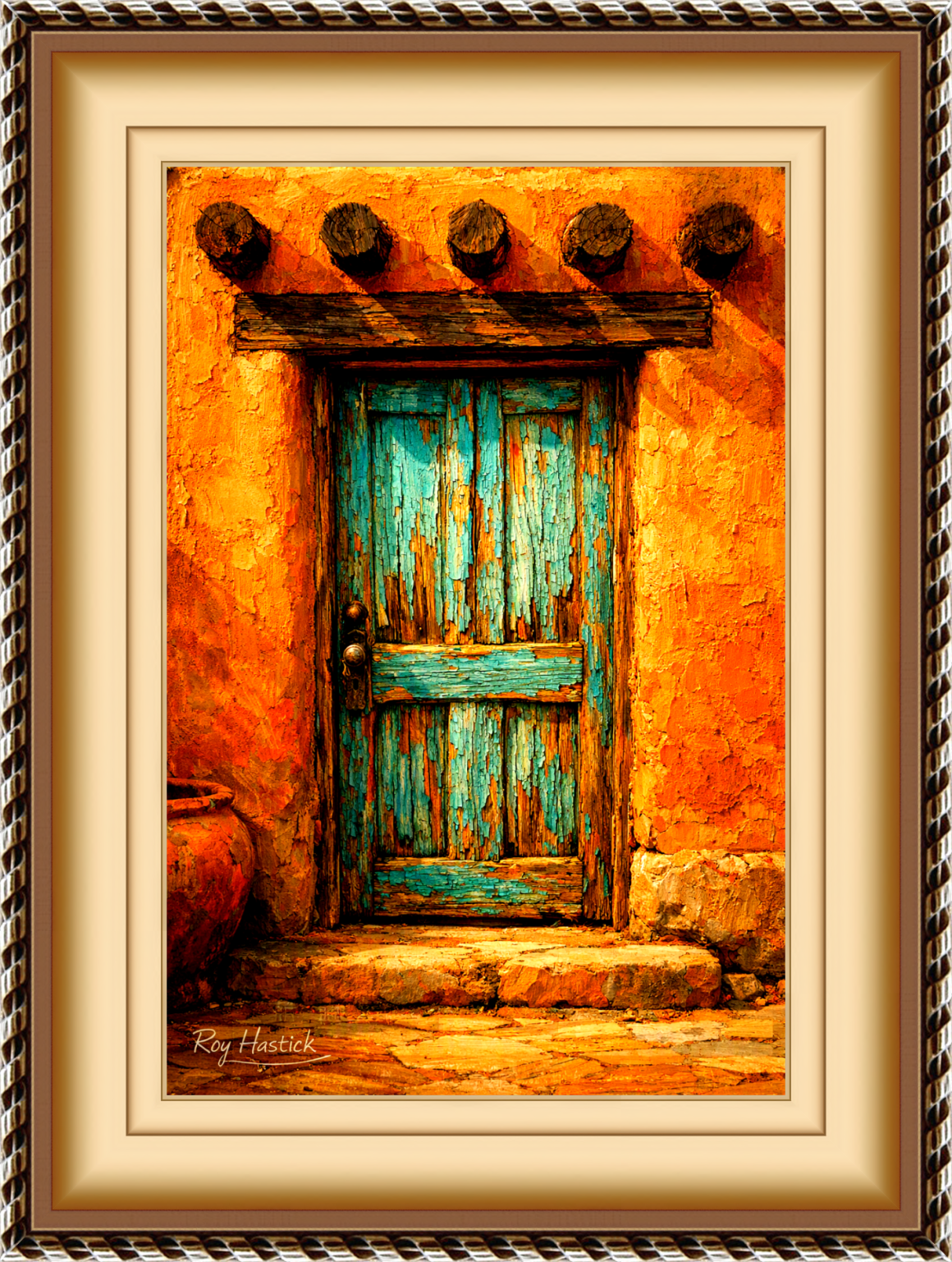 Santa Fe Marketplace Santa Fe Entryway Study 12″X12″ Digital Canvas Print Product Image: Santa Fe Entryway Study 12″X12″ Digital Canvas Print