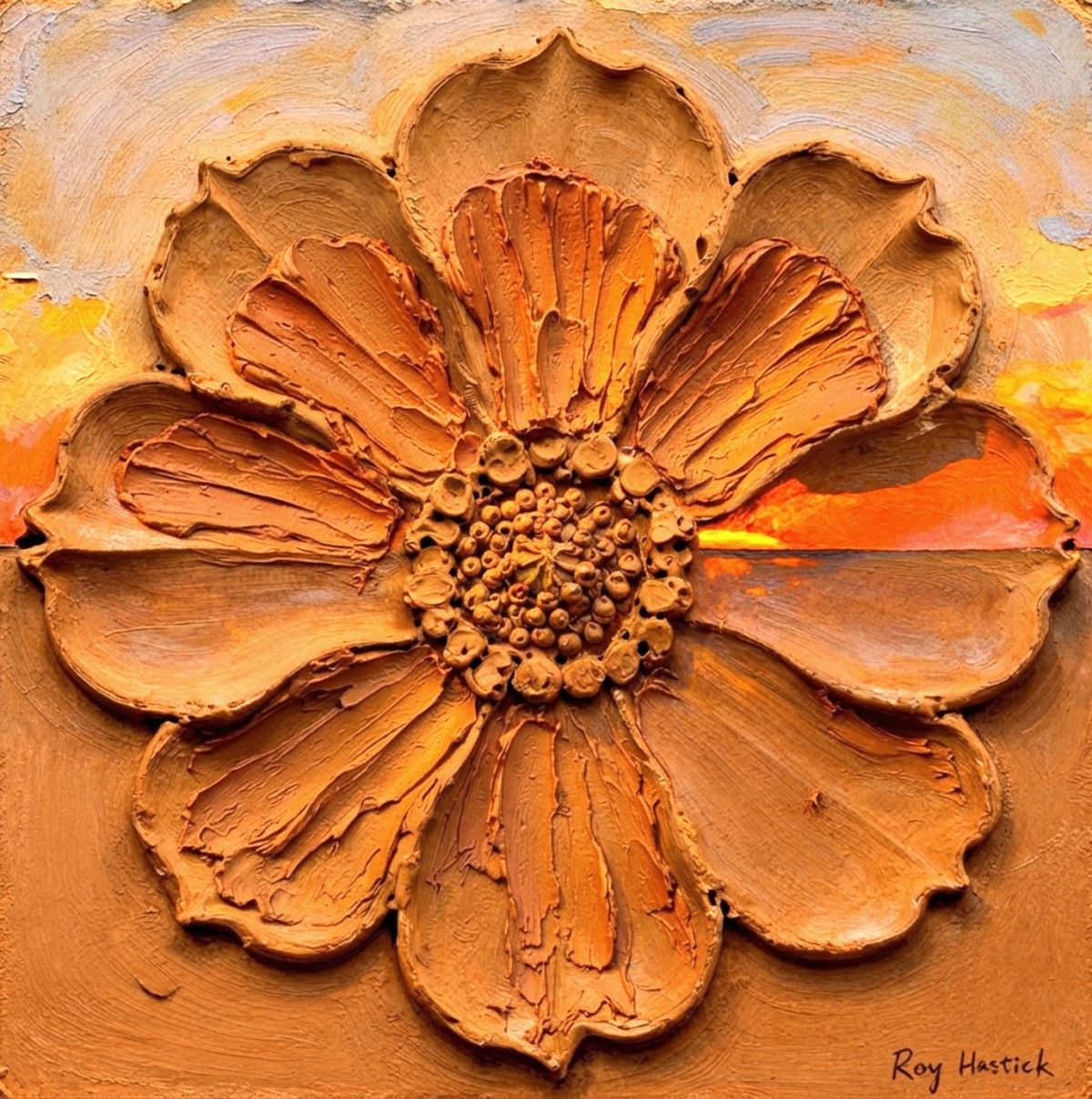 Santa Fe Marketplace High Desert Adobe Bloom 18’X18″-Digital Canvas PRINT- Product Image: High Desert Adobe Bloom 18’X18″-Digital Canvas PRINT-