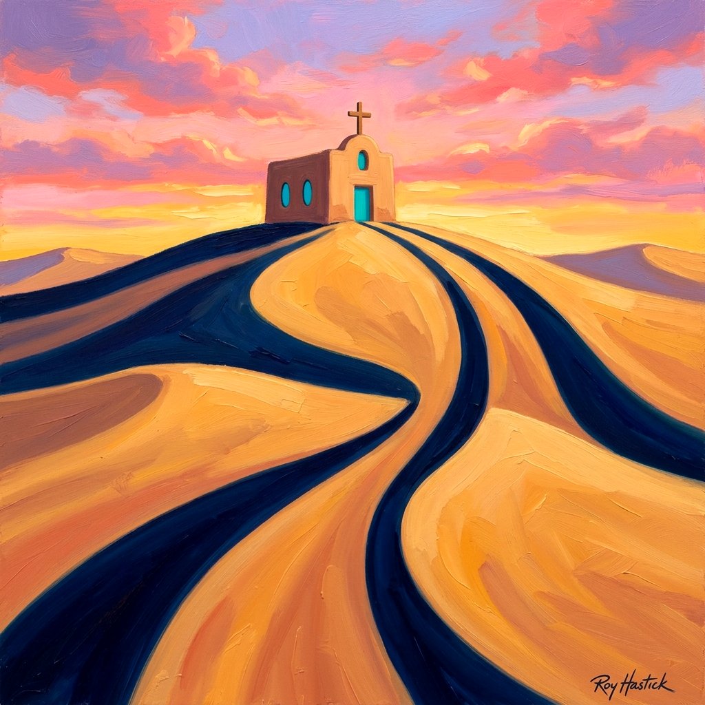 Santa Fe Marketplace Sanctuary at the Rising Dunes -12″X12″ – Canvas Print – Product Image: Sanctuary at the Rising Dunes -12″X12″ – Canvas Print –