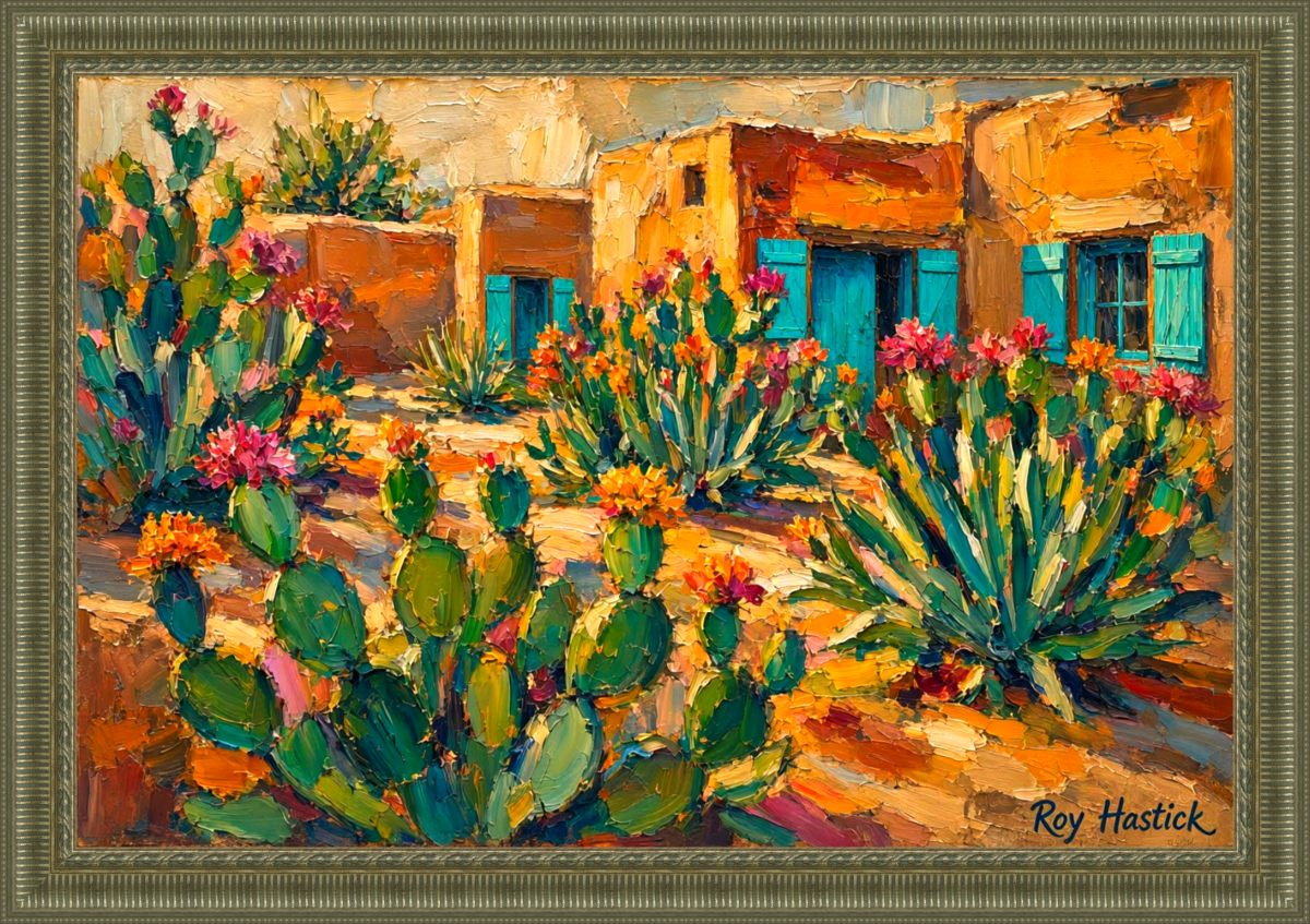 Santa Fe Marketplace Tano Road Blooming Garden -12″X12″ Digital Canvas Print Product Image: Tano Road Blooming Garden -12″X12″ Digital Canvas Print