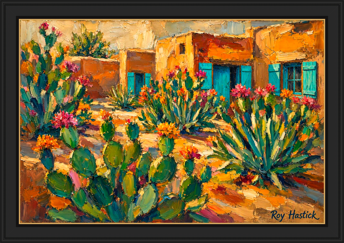 Santa Fe Marketplace Tano Road Blooming Garden -12″X12″ Digital Canvas Print Product Image: Tano Road Blooming Garden -12″X12″ Digital Canvas Print