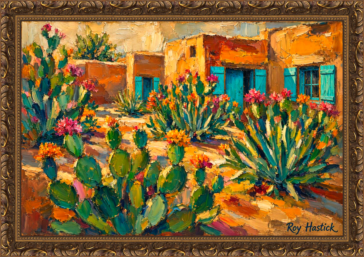 Santa Fe Marketplace Tano Road Blooming Garden -12″X12″ Digital Canvas Print Product Image: Tano Road Blooming Garden -12″X12″ Digital Canvas Print