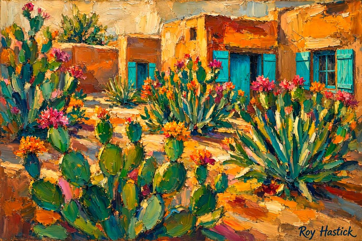 Santa Fe Marketplace Tano Road Blooming Garden -12″X12″ Digital Canvas Print Product Image: Tano Road Blooming Garden -12″X12″ Digital Canvas Print