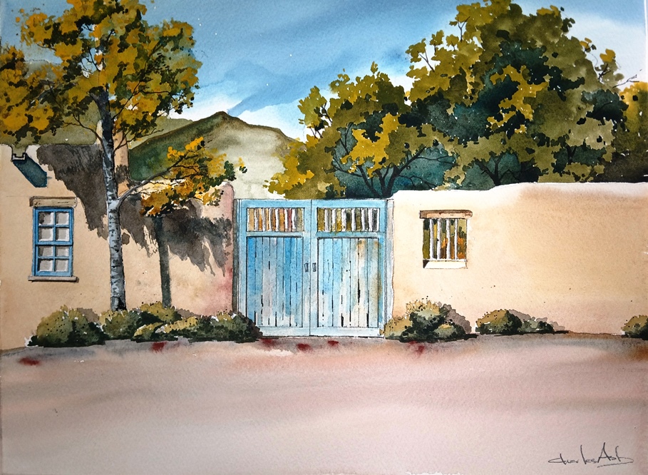 Santa Fe Marketplace Blue Gate Adobe Product Image: Blue Gate Adobe