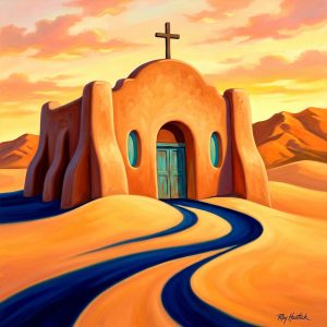Santa Fe Marketplace The Turquoise Door of Santa Fe -12″X12″ Canvas Print Product Image: The Turquoise Door of Santa Fe -12″X12″ Canvas Print