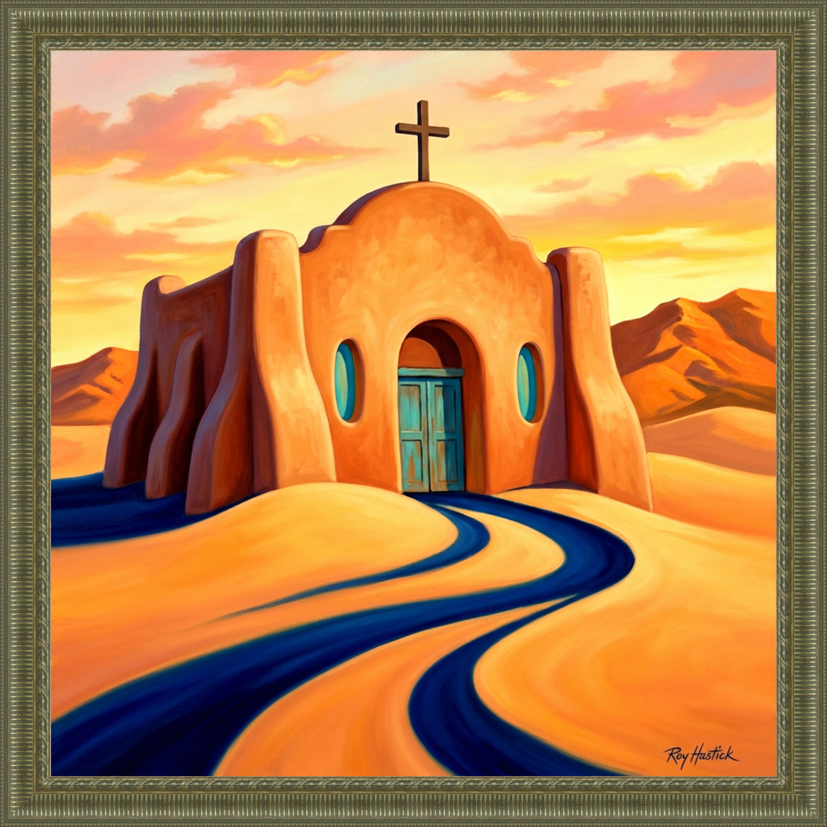 Santa Fe Marketplace The Turquoise Door of Santa Fe -12″X12″ Canvas Print Product Image: The Turquoise Door of Santa Fe -12″X12″ Canvas Print