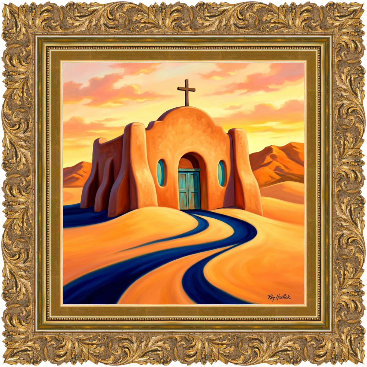 Santa Fe Marketplace The Turquoise Door of Santa Fe -12″X12″ Canvas Print Product Image: The Turquoise Door of Santa Fe -12″X12″ Canvas Print