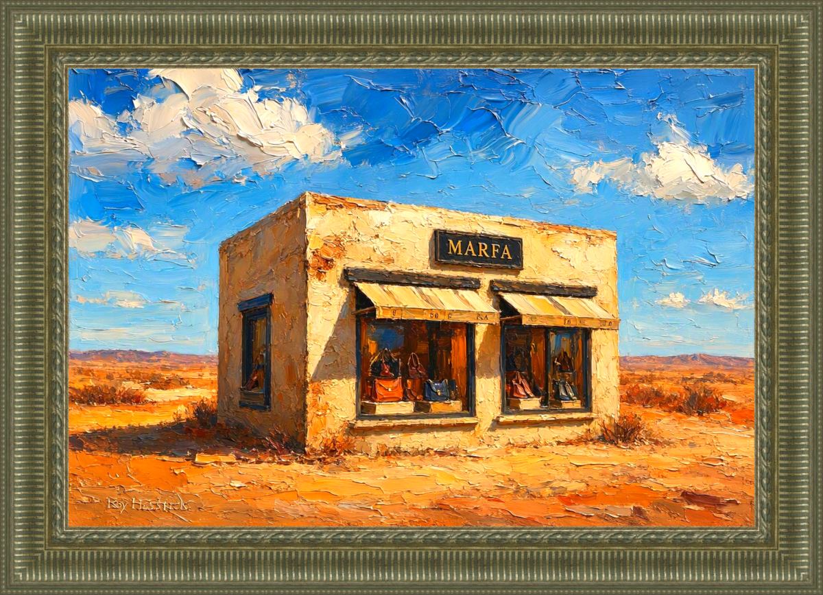 Santa Fe Marketplace Prada Marfa _D 12″X12″ -Canvas Print – Product Image: Prada Marfa _D 12″X12″ -Canvas Print –