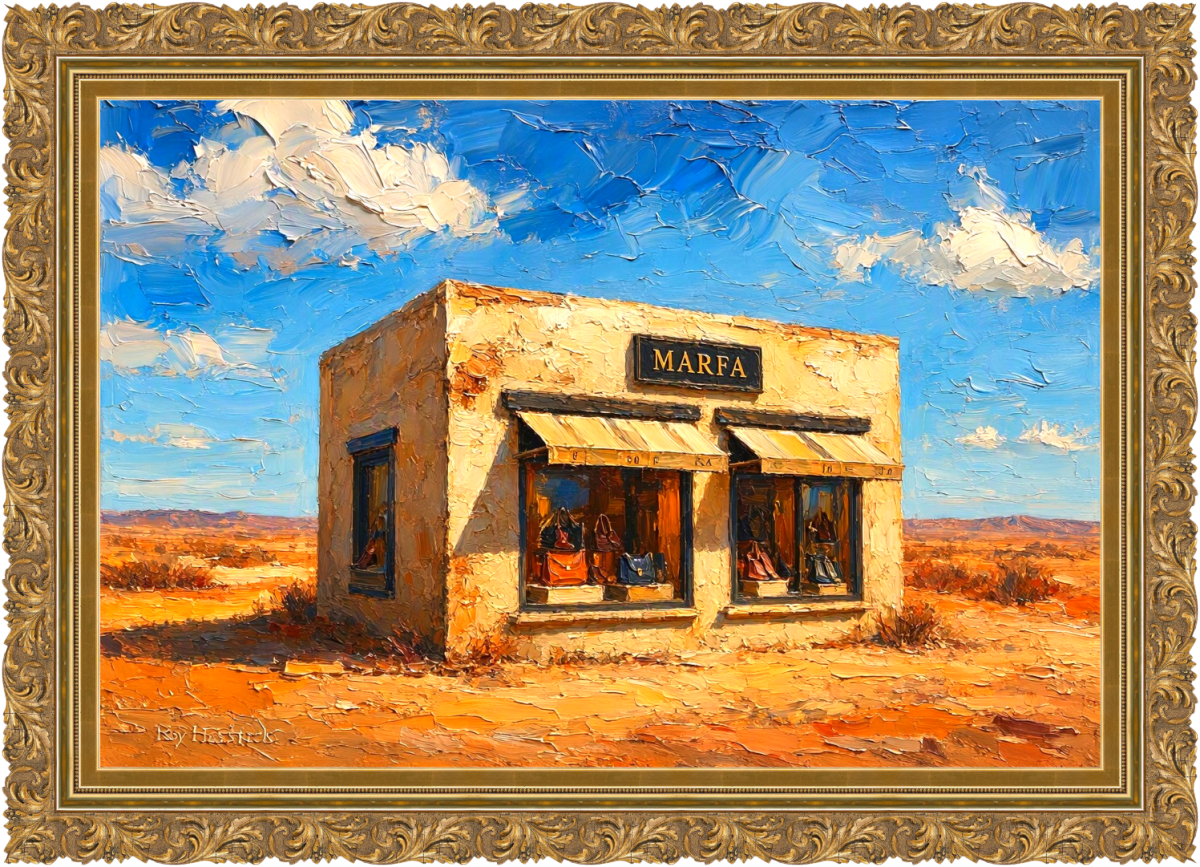 Santa Fe Marketplace Prada Marfa _D 12″X12″ -Canvas Print – Product Image: Prada Marfa _D 12″X12″ -Canvas Print –