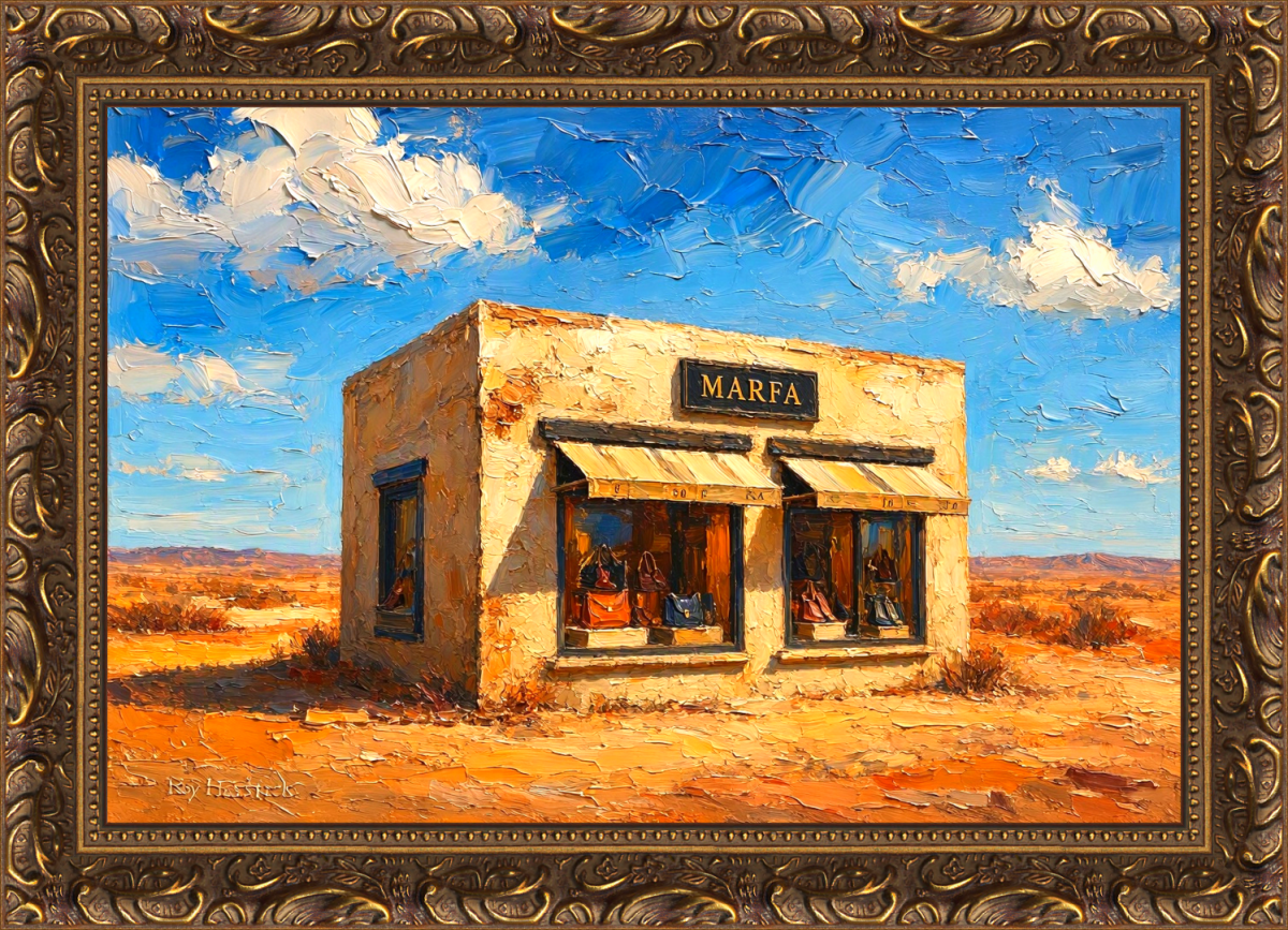 Santa Fe Marketplace Prada Marfa _D 12″X12″ -Canvas Print – Product Image: Prada Marfa _D 12″X12″ -Canvas Print –