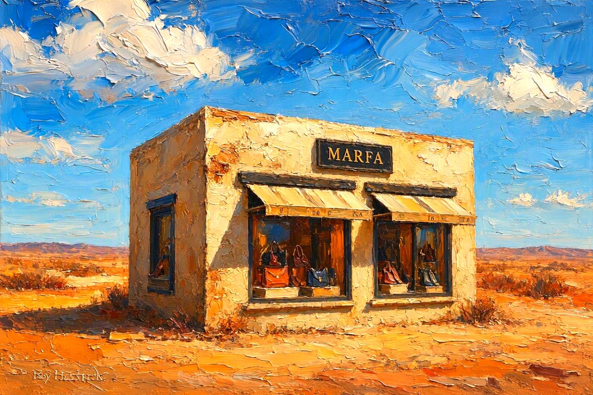 Santa Fe Marketplace Prada Marfa _D 12″X12″ -Canvas Print – Product Image: Prada Marfa _D 12″X12″ -Canvas Print –
