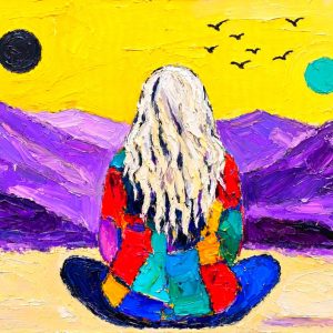 Santa Fe Marketplace Santa Fe Meditation Impasto -12″X12″ -Canvas Print- Product Image: Santa Fe Meditation Impasto -12″X12″ -Canvas Print-