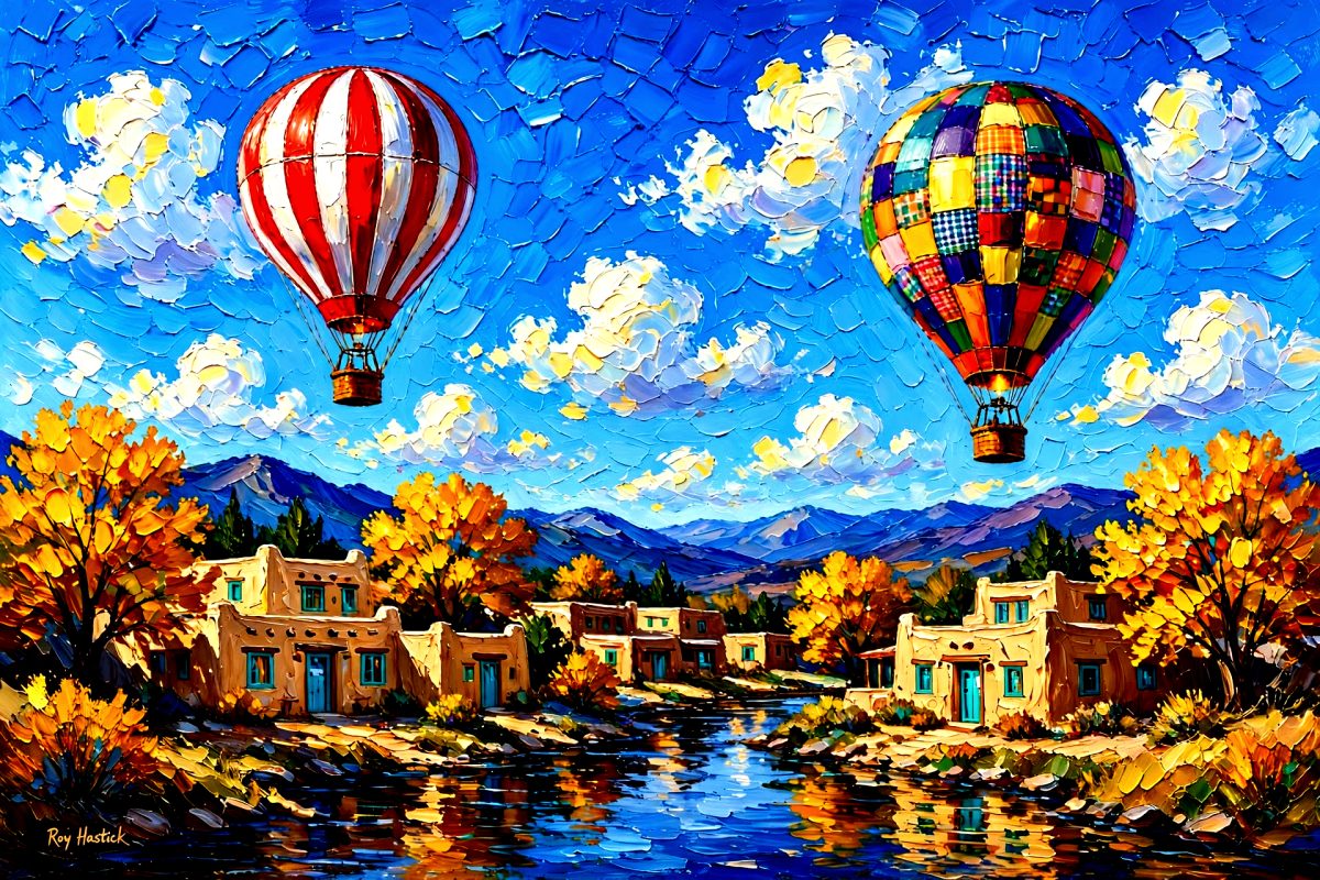 Santa Fe Marketplace Fiesta Ascending: Albuquerque Gold 12″X12″ – CANVAS PRINT Product Image: Fiesta Ascending: Albuquerque Gold 12″X12″ – CANVAS PRINT