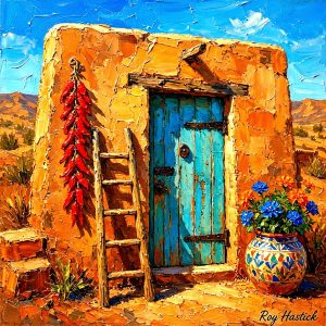 Santa Fe Marketplace The Red Ristra Portal 12″X12″ CANVAS PRINT Product Image: The Red Ristra Portal 12″X12″ CANVAS PRINT