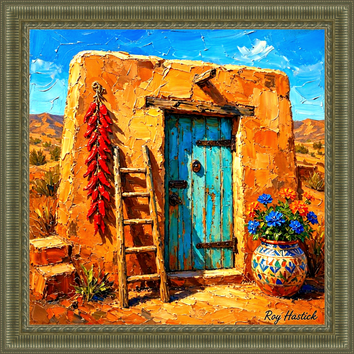 Santa Fe Marketplace The Red Ristra Portal 12″X12″ CANVAS PRINT Product Image: The Red Ristra Portal 12″X12″ CANVAS PRINT
