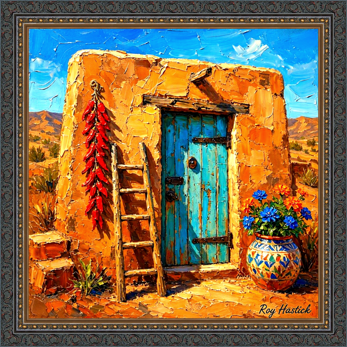 Santa Fe Marketplace The Red Ristra Portal 12″X12″ CANVAS PRINT Product Image: The Red Ristra Portal 12″X12″ CANVAS PRINT