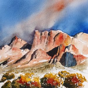 Product Image: Mesa Twilight – 12″ x 16″ Original Watercolor Painting