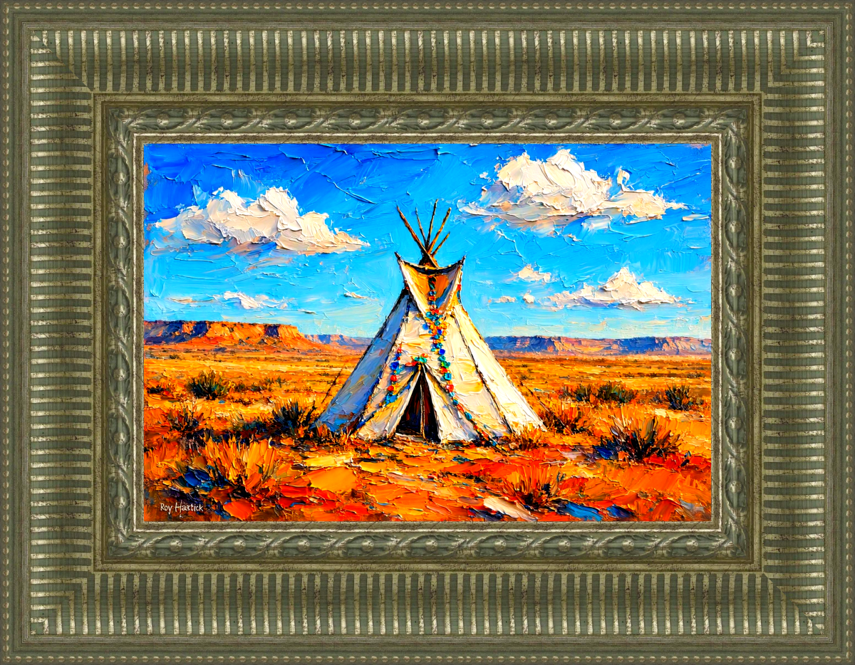 Santa Fe Marketplace Ghost Ranch Sky Dwelling – 12″X12″ Canvas Print – Product Image: Ghost Ranch Sky Dwelling – 12″X12″ Canvas Print –