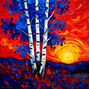Santa Fe Marketplace High-Desert Series “Birch Sunset” 18″X18″- CANVAS PRINT – Product Image: High-Desert Series “Birch Sunset” 18″X18″- CANVAS PRINT –