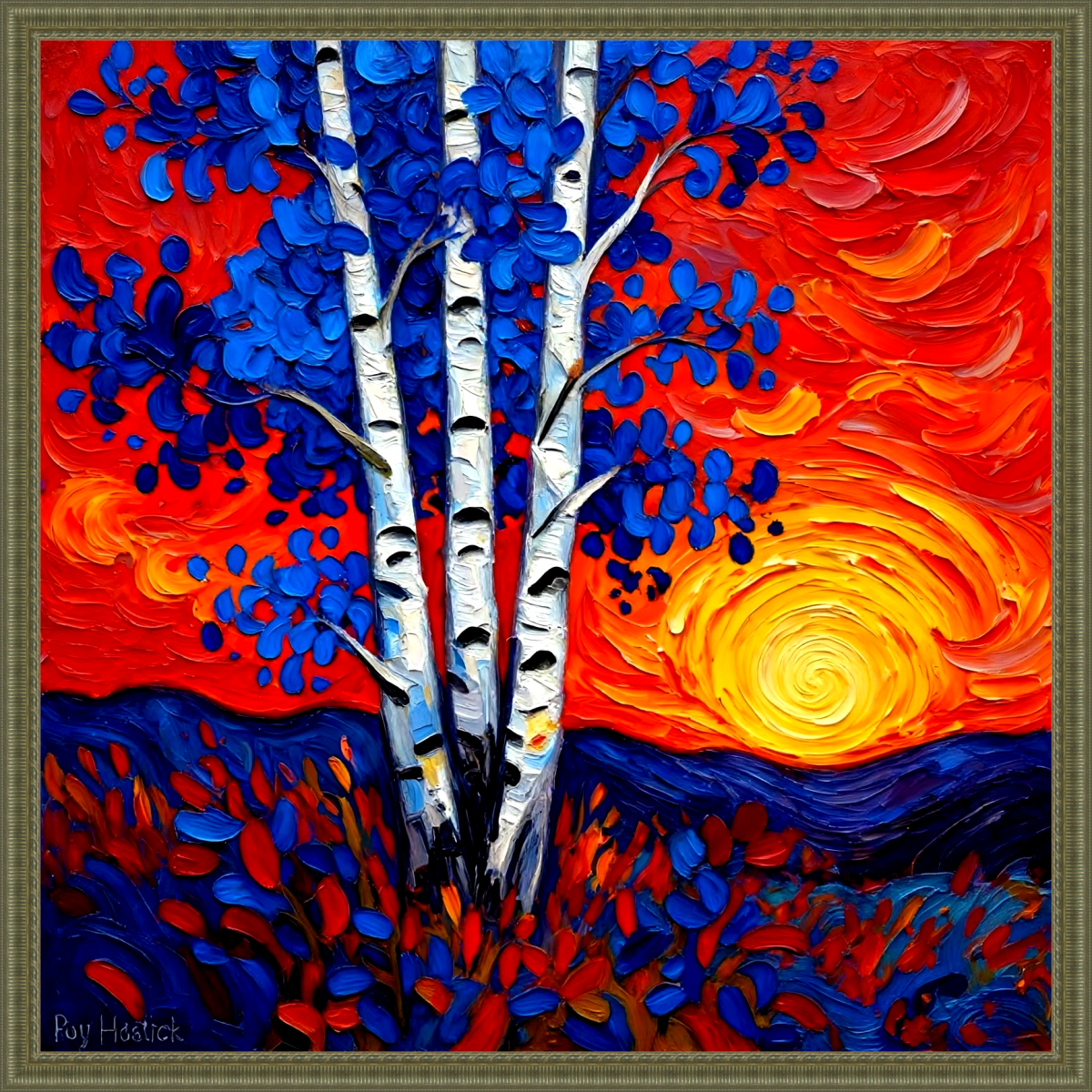Santa Fe Marketplace High-Desert Series “Birch Sunset” 18″X18″- CANVAS PRINT – Product Image: High-Desert Series “Birch Sunset” 18″X18″- CANVAS PRINT –