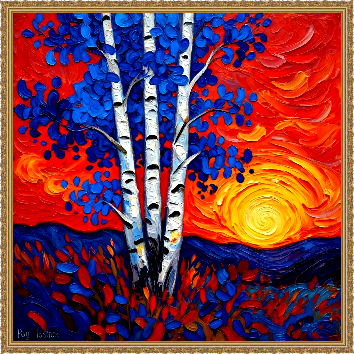 Santa Fe Marketplace High-Desert Series “Birch Sunset” 18″X18″- CANVAS PRINT – Product Image: High-Desert Series “Birch Sunset” 18″X18″- CANVAS PRINT –