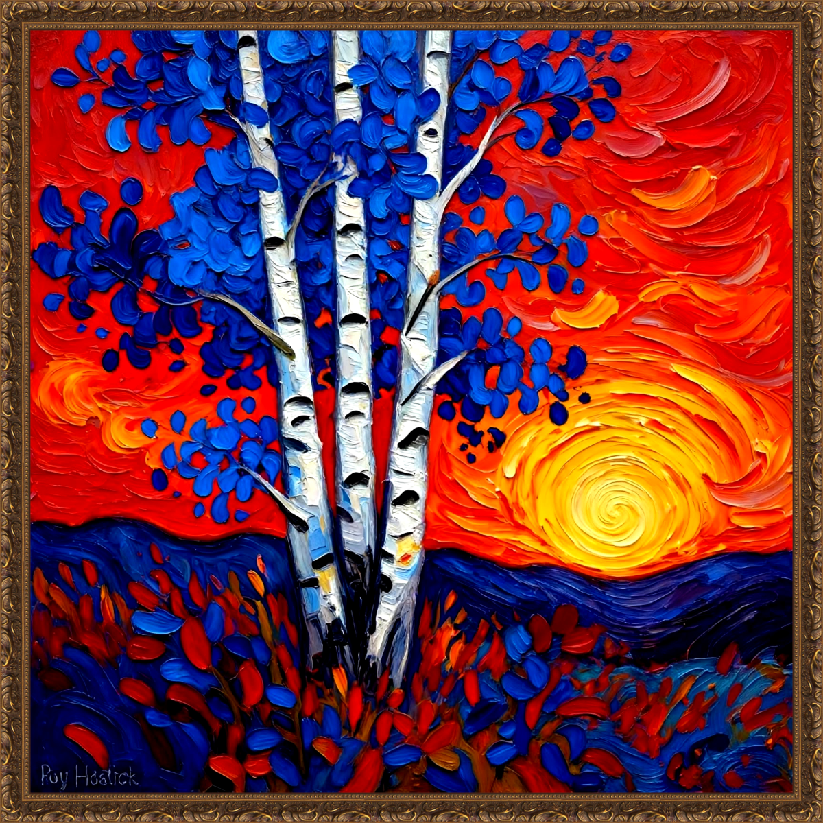 Santa Fe Marketplace High-Desert Series “Birch Sunset” 18″X18″- CANVAS PRINT – Product Image: High-Desert Series “Birch Sunset” 18″X18″- CANVAS PRINT –