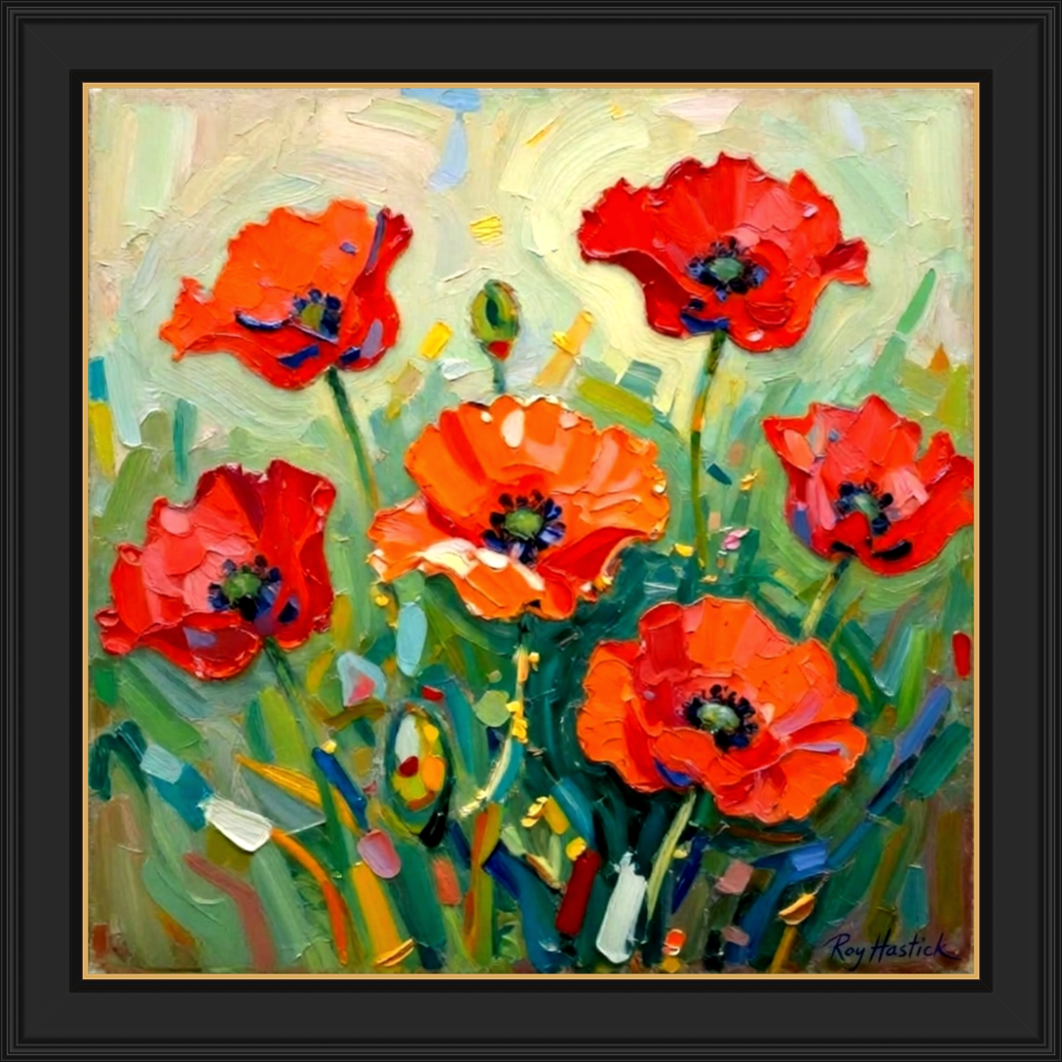 Santa Fe Marketplace Dancing Red Poppies – 12″X12″ – CANVAS PRINT – Product Image: Dancing Red Poppies – 12″X12″ – CANVAS PRINT –