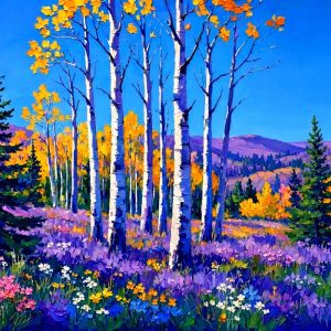 Santa Fe Marketplace Birch Series “Purple Rain” 18″X18″ -Canvas Print- Product Image: Birch Series “Purple Rain” 18″X18″ -Canvas Print-