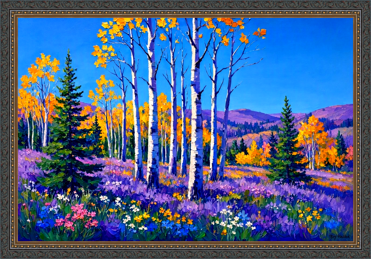 Santa Fe Marketplace Birch Series “Purple Rain” 18″X18″ -Canvas Print- Product Image: Birch Series “Purple Rain” 18″X18″ -Canvas Print-
