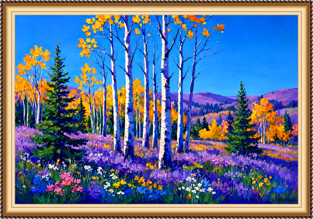 Santa Fe Marketplace Birch Series “Purple Rain” 18″X18″ -Canvas Print- Product Image: Birch Series “Purple Rain” 18″X18″ -Canvas Print-